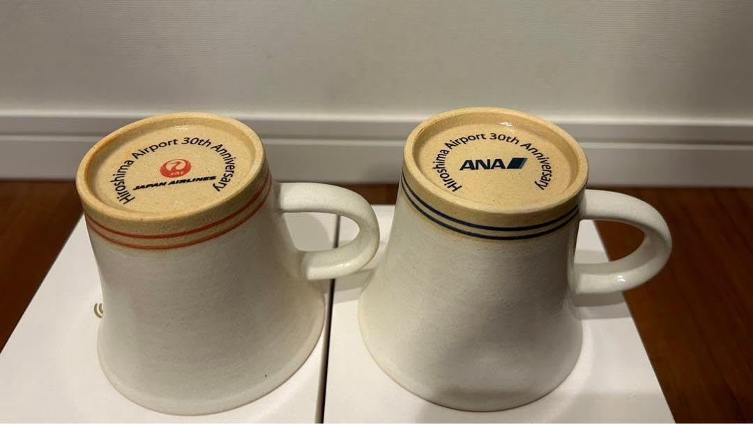 JAL ANA 宮島御砂焼ペアマグカップ 限定・レア・非売品】 JAL ANA 宮島御砂